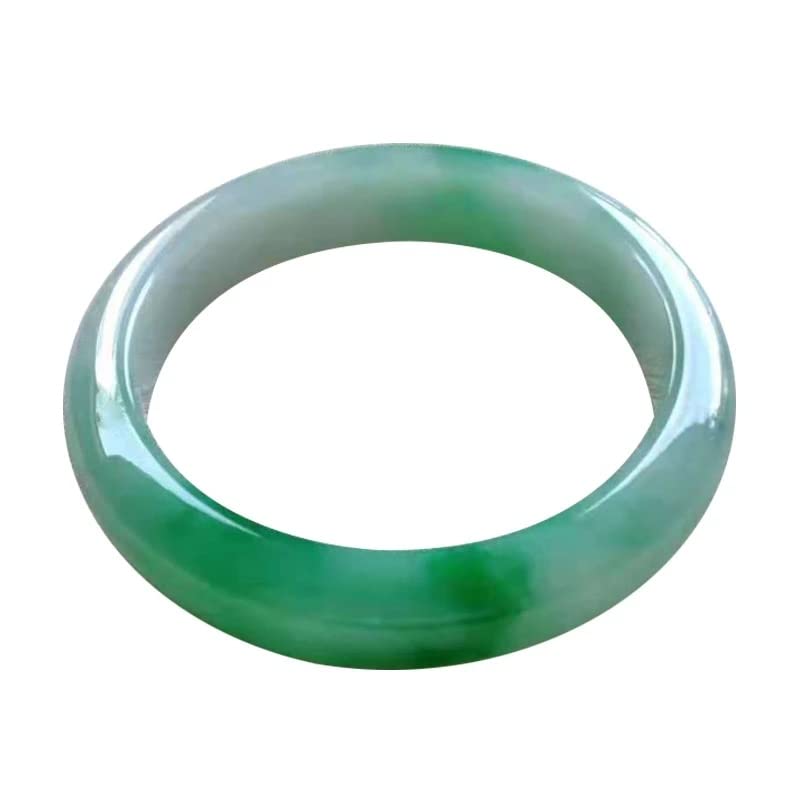 Bracelet en jade birman vert clair, le cadeau bicolore idéal pour femme en 61-62mm