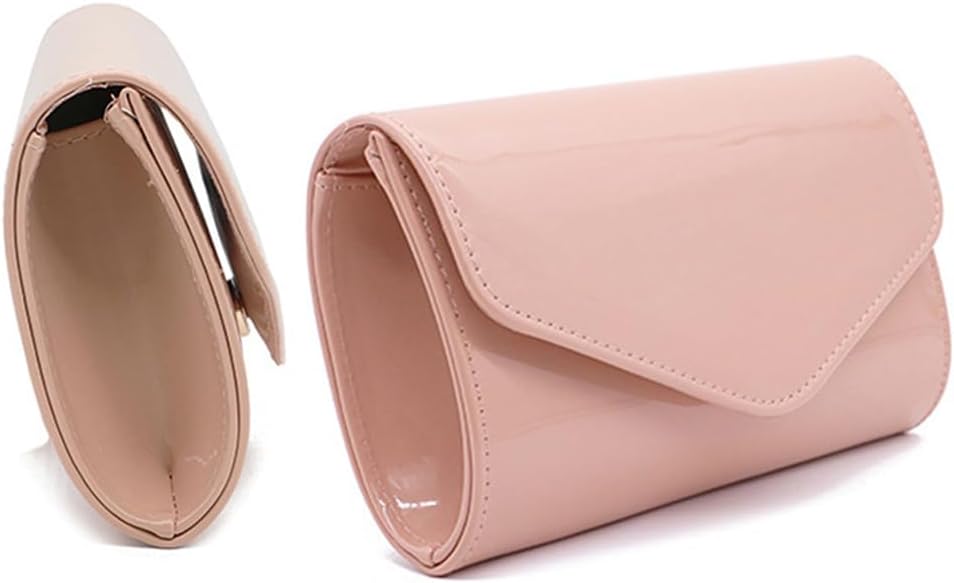 Patent Leather Envelope Clutch Purse Shiny Shoulder Bag Candy Chain Evening Bag Elegant Handbag - Image 6