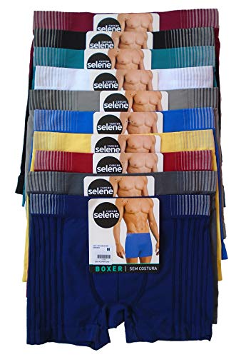 Cueca Boxer Selene Sem Costura - Kit 10 unidades sortidas (EG/GG)
