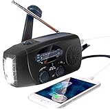 Upgraded Emergency Solar Hand Crank Radio with LED Flashlight, Portable Am Fm NOAA Weather Radio, 20