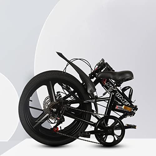 zcyg 20 inch mountainbike, opvouwbare fiets, voor dames dames fiets, heren fiets (maat: 20 inch, kleur: zwart) - Afbeelding 7