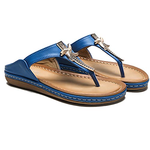 Tongs orthopédiques pour femme pantoufles de plage bleu taille 36 confort