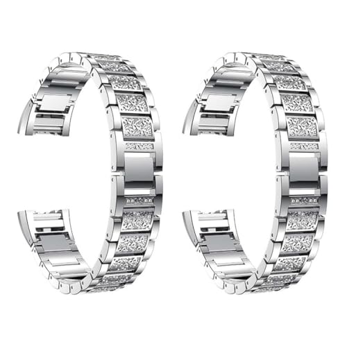 Bracelet acier inoxydable pour montre connectée en lot de 2 bandes réglables élégantes