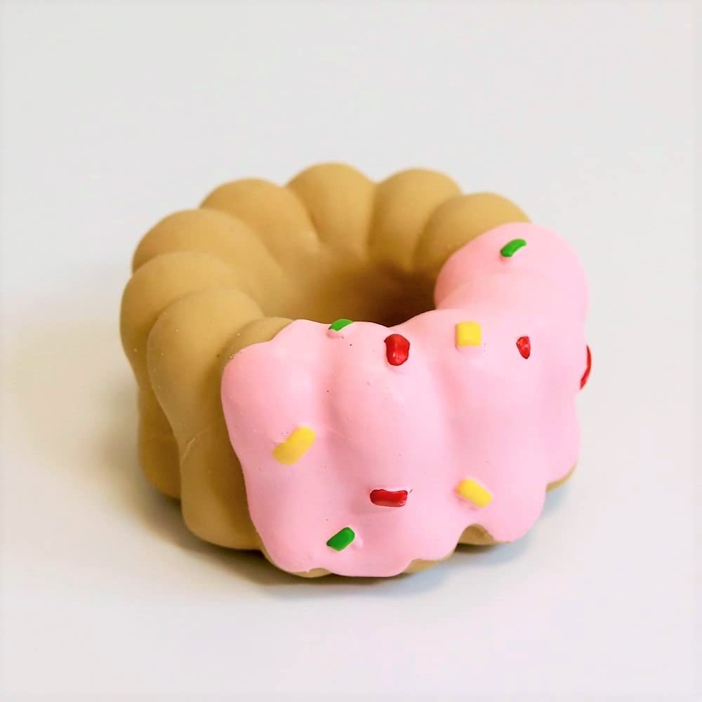 Quietschspielzeug Für Hunde – 2-in-1 Set Mit 3 Eiern & 3 Donuts, Aus Weichem Latex, Für Kleine Hunde