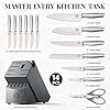 Knife Set, 14 Pcs Premium Japanese High Carbon Stainless Steel Kitchen Knife Set, Razor Sharp Knife Block Set with Built-in Sharpener, Quality Acacia Wood Block Knife Sets Ergonomic Handle