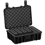 Condition 1 18' 5 Pistol Gun Case w/Pre-Cut Foam for 20 Mags – Waterproof, Lockable, TSA Approved, Stackable, Fits Optics & Lights – Black, Made in USA, Model 801