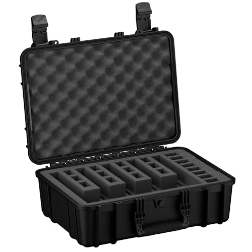 Condition 1 18'' 5 Pistol Case, Model 801, Heavy Duty Waterproof Hard Gun Case with 5 Slot 20 Mag...