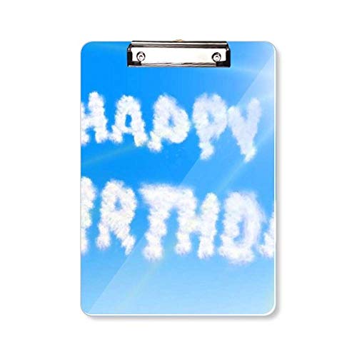 Porte-bloc A4 à offrir avec motif ciel nuageux pour un anniversaire de collègue original