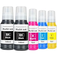 EaseFusion Replacement for Epson 502 Ink Refill Bottles Work with ET-2850 ET-3850 ET-4850 ET-15000 ET 2850 ET 3850 ET15000 ET4850 ET-2760 ET-3830 ET3843 ET-3760 ET2750 ET4750 3750 5Packs-2BK,CMY