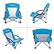 KingCamp Strand Liege Stuhl Camping Klapp Falt Sessel Niedrig Garten Stahl 136kg Royal Blue