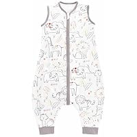 Chilsuessy 100% Coton Sac de Couchage pour bébé 0.5 tog Gigoteuse d'été à Pieds Combinaison Fille Garçon Sac de Couchage, Mignon rhinocéros, 100cm/Taille Bébé 110-120cm
