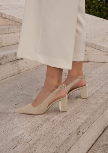 Image of Juliet Holy Womens Pumps Pointed Toe Slip on Slingback Cute Bowknot Classic Chunky Block Heels