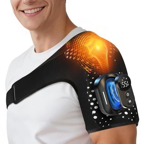 Cordless Shoulder Heating Pad 5 Heat & Vibration Modes for Men and Women