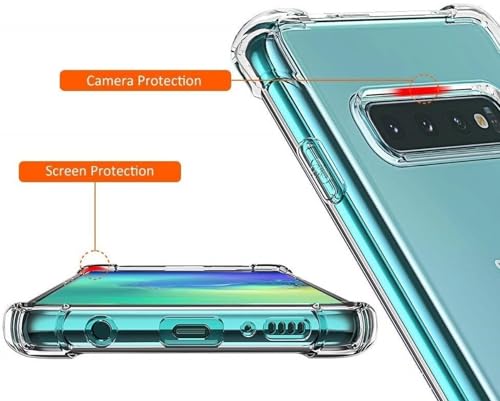 Image of BOXXO Flexible Back Cover for Samsung Galaxy S10 | Back Cover Transparent Clear Shockproof Case Four Corner Protection | Slim Protective Mobile Phone Cover for Samsung Galaxy S10