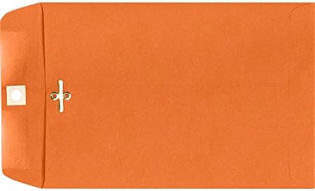 LUXPaper 6 x 9 Open End Envelopes | Clasp | Mandarin Orange | 80lb. Text | 50 Qty