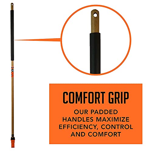 Swopt Premium Multi-Surface Angle Broom, Cotton Mop + 48” & 60" Eva Foam Comfort Grip Wooden Handles, Combo — Cleaning Heads With Long Handles Interchangeable With All Swopt Cleaning Products #TOP3