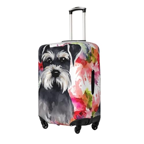 Schnauzer Luggage Cover Personalized Elastic Washable Suitcase Cover Luggage Protector Auti-Scratch Suitcase Case Protector Fits 18-32 Inch Luggage2