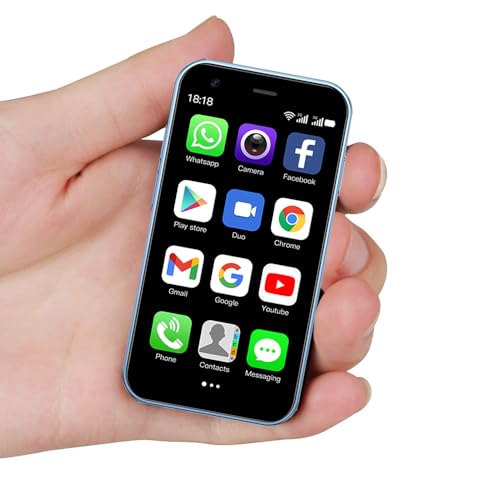 Cutwif Mini Smartphone, Mini Phone Unlocked Cell Phone 3.0 Inch Android 3G Small Mobile Phone Quad Core 2G+16G 5.0MP Dual SIM High Definition (Blue)