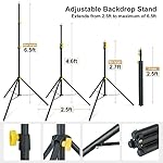 LINCO Lincostore Backdrop Support Stand Kit 10x6.5ft Adjustable Photography Studio Photo Background Support System with Carrying Bag for Green Screen Muslin, 4171 - Image 5