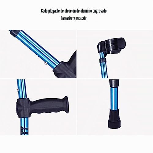 Muletas plegables para antebrazo, ayuda ligera y ergonómica para caminar para adultos, soporte portátil para hombres y mujeres