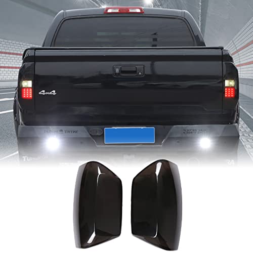 Aunginsy Car Rear Tail Light Cover Tail Lamp Shell Shade Compatible with Toyota Tundra 2014-2021 Smoked Taillight Shell Trim Cover Tail Light Lamp Guard Protective Frame ABS Accessories by Aunginsy - Used condition - US$42.75