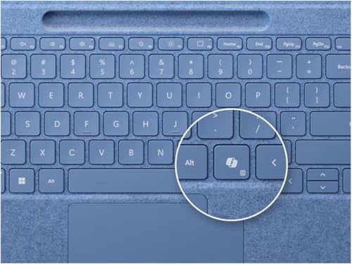 Image of Microsoft Surface Pro Flex Keyboard with Slim Pen Bundle, 2-in-1 Alcantara keyboard for Surface Pro Copilot+ (11th Edition), Pro 9 and 8, Windows 11 Copilot+ PC, Sapphire