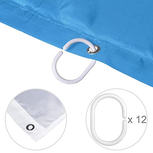 Rideau de douche carlin bleu imperméable 183 x 183 cm grand format - 5