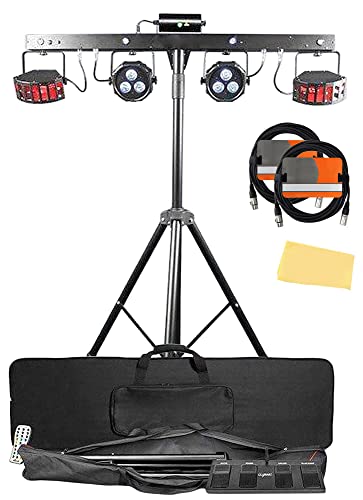 CHAUVET DJ GigBAR 2 4-in-1 Multi-Effect Lighting System Bundle with 2 DMX Cables and Austin Bazaar Polishing Cloth