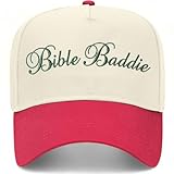 Bible Baddie Hat | Perfect-Fitting Unisex Vintage Trucker Hat Suitable for Any Occasion (US, Alpha, One Size, Red/Natural)