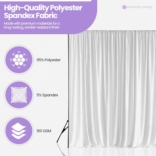 Fond de scène blanc 4x4m extensible en tissu polyester