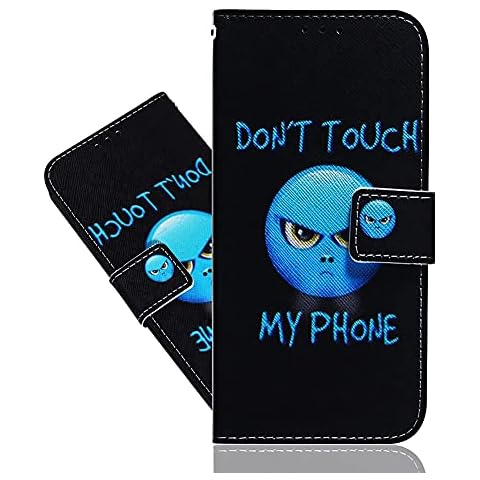 IMEIKONST Flip Case for iPhone 11, Cool Painted Design Premium PU Leather Card Slots Holder Wallet with Magnetic Clasp Protective Stand Cover For iPhone 11 Angry Face TXZH Cover