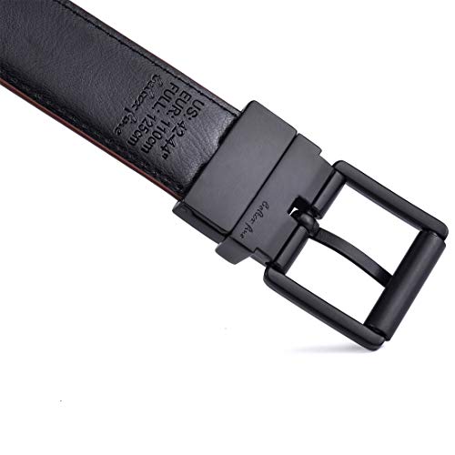 Beltox Men’s Belts Dress Casual Reversible Leather 1.1” W Roller Buckle Rotated(Black/Brown W Black Buckle, 36-38) #TOP7