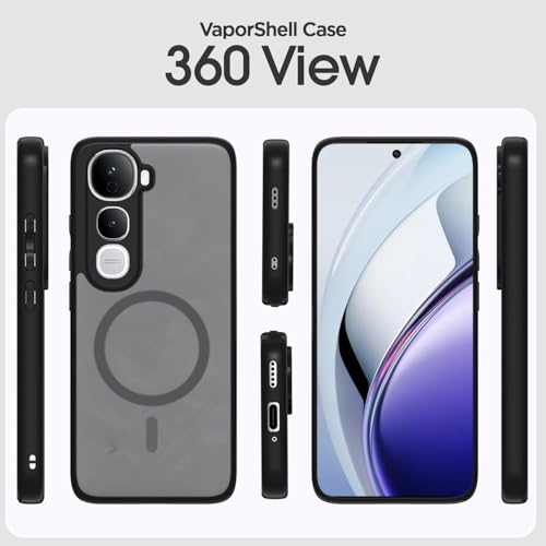 Image of Back Case for Vivo Y400 Pro 5G Smoke Matte Translucent Shockprood PC + TPU Bumper Case with Magnetic Support Shockproof Protection Cover (Vivo Y400 Pro 5g)