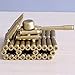 Singeek Bullet Shell Casing Shaped Army Tank Metal Sculpture,Great Decorative Artwork Model Gift for Home,Study Room Decorations (95 Tank)