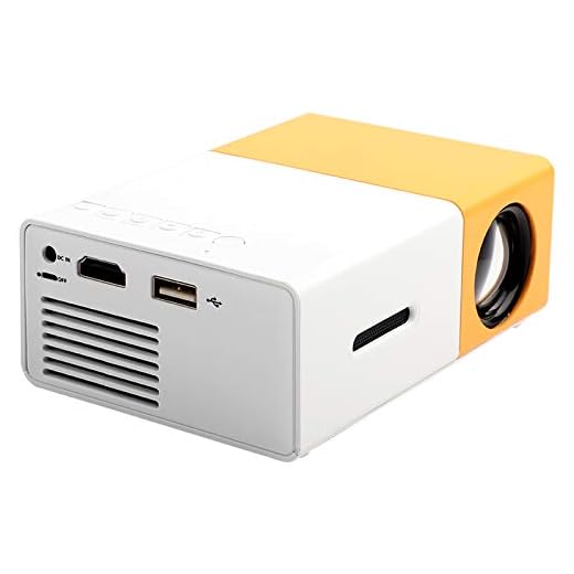 Bärbar Projektor, Mini 1080P Inbyggda Högtalare Snygg Hemma Flera Ingångsgränssnitt Teater Bärbar LED-projektor HD Multimediaspelare(UK Gult och vitt)