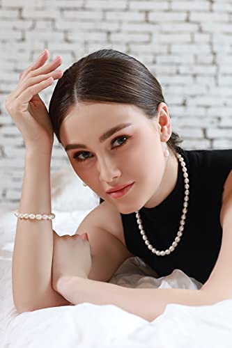Sea Of Ice Baroque Freshwater Dark Brown Pearl Oval 10X8Mm Necklace Bracelet And Dangle Earrings Silver Jewelry Set For Women #TOP5