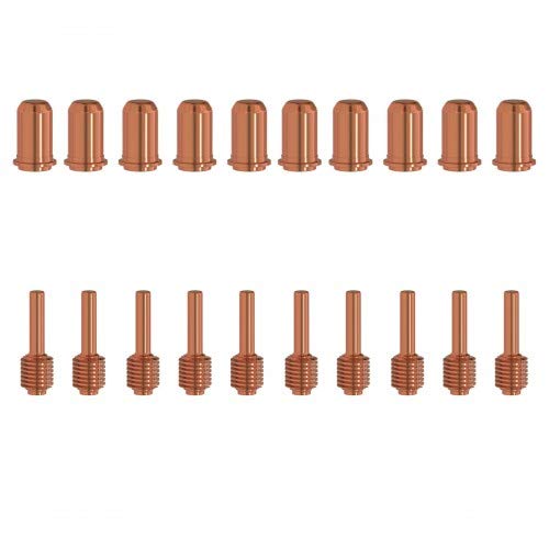 10Pcs 220480 Plasma Cutting Nozzle Tips & 10Pcs 220478 Plasma Cutting Electrode Fit for PMX30 Plasma Cutting Torch Consumables
