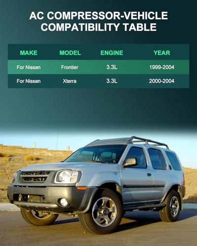 Image of SCITOO A /C Compressor fit for Nissan for Frontier 3.3L 1999-2004 | Fast Cooling, Ultra Low Noise (≤72 dB)Air Conditioner Compressor with Clutch, Easy Installation, 1522013 1522014 10348171