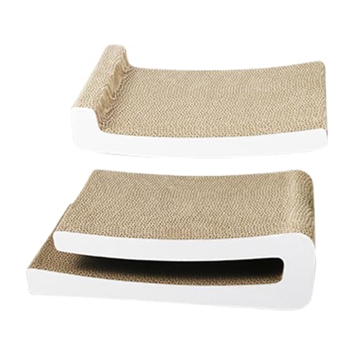Planche à gratter en papier ondulé pour chats avec tapis interactif - 2