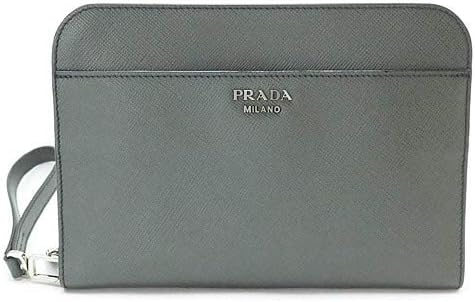 Amazon プラダ Prada クラッチバッグ メンズ 2vn008 2fad F0308 バッグ ポーチ グレー系 Saffiano Cuir サフィアーノ レザー 並行輸入品 クラッチ セカンドバッグ