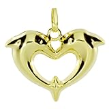 zwei Delphine in herzform InCollections Damen-Anhänger 333/000 Gold, Delfin 0010100028401
