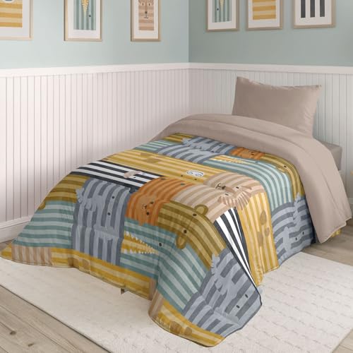 NATURALS - Edredón Nórdico Infantil Estampado 300 Gramos Cama 90-100% Microfibra Transpirable Tacto Pluma - 180x260 cm - Acolchado Extra Suave - Otoño/Invierno - Fabricado en España