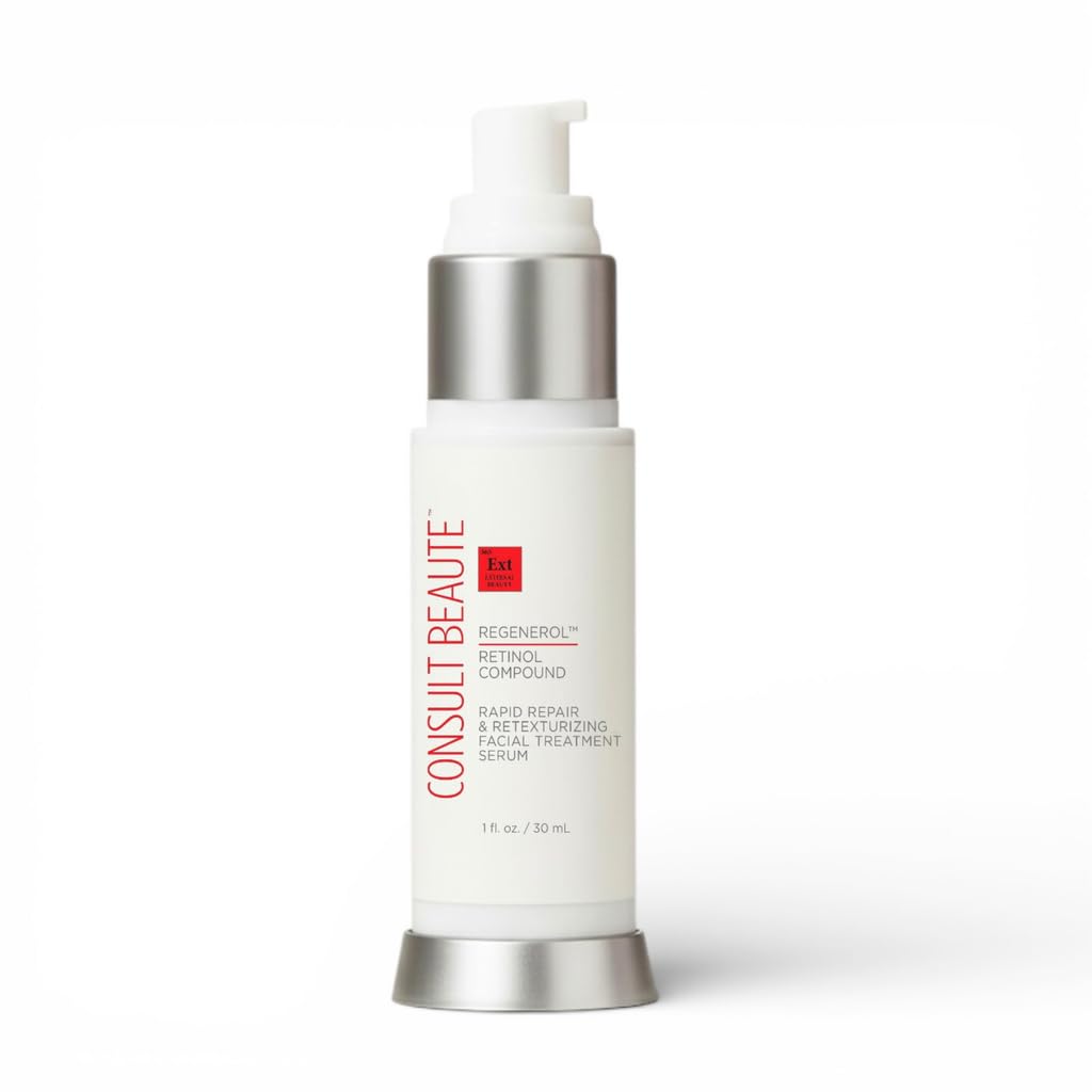 Consult Beaute Regenerol Renewing Retinol Compound Serum with Hydrating Hyaluronic Acid for Face - Rapid Repair, Retexturizing Skin Care Treatment for Lines, Wrinkles 1 Fl. Oz.