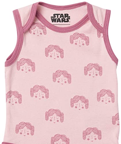 Amazon Essentials Disney | Star Wars | Princess Baby Girls' Sleeveless Bodysuits, Pack of 64