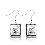 OKEYCH Reader Bookish Gift Smutville Stamp Earrings Reader Destination Jewelry Book Nerd Gift (Smutville Stamp E)