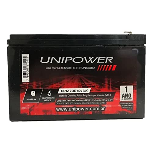 Bateria Estacionária Selada 12V 7Ah VRLA UP1270E Unipower