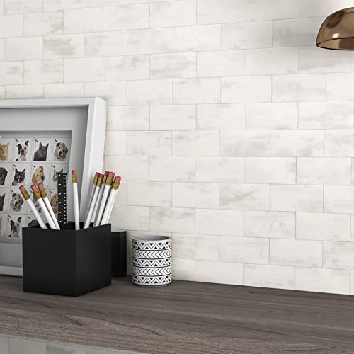 Benice Stick On Subway Tiles Peel And Stick Backsplash, Adhesive Wall Tiles Peel And Stick Imitaiton Marble Tiles Stickers(5Sheets,Rustic Gray) #TOP18