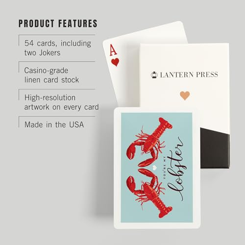 Lantern Press Naipes You're My Lobster Azul Póker miniatura 3