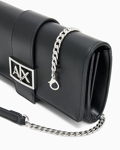 Armani Exchange Women's Jodie Wallet On Chain, Black, 19 Inch2