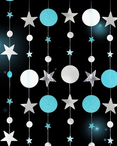 HUVZOR 4 mètres Coloré Glitter Papier Dot Guirlande,Suspendu Arc-en-Ciel Rond Streamer pour Anniversaire Fête de Mariage, Douche Nuptiale, Galaxie, Pastel...